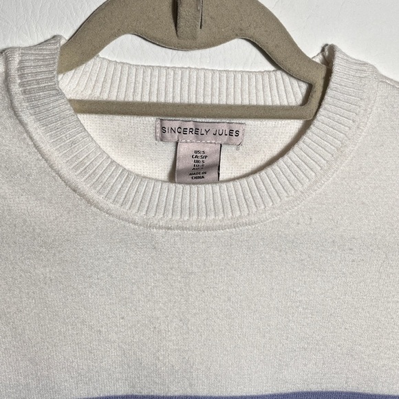Sincerely Jules Striped Aster Sweater Crew Top Small - Picture 4 of 9